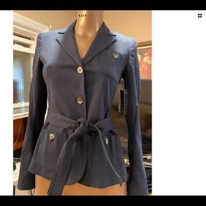 Theory jacket blazer, twill belted size 2